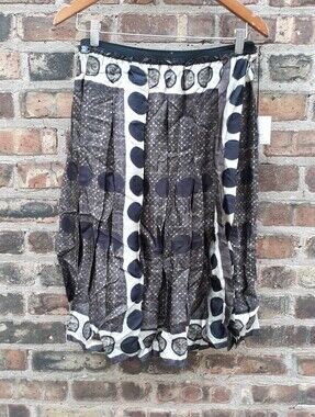Hache Printed Pleated Midi Skirt Womens Size IT 42 US 6 NWT Made In Italy  L